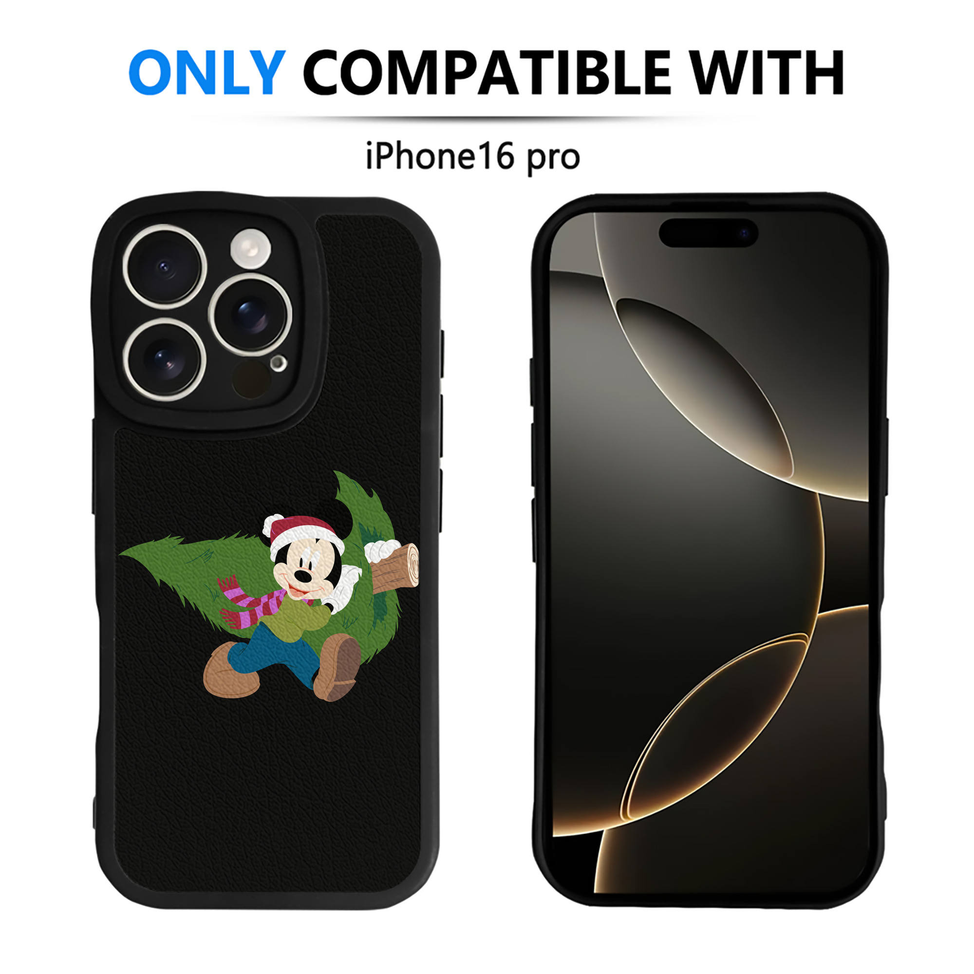 （画像用） ミッキーマウス Mickey Mouse 【iPhone 16シリーズ対応】シリコンスマホケース（レザー調） 材質：シリコン
